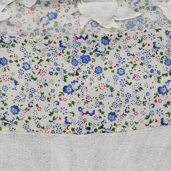 Free People Soft Cream Floral Tunic Top S Cottagecore Peplum Boho Chic Romantic - Picture 8 of 11